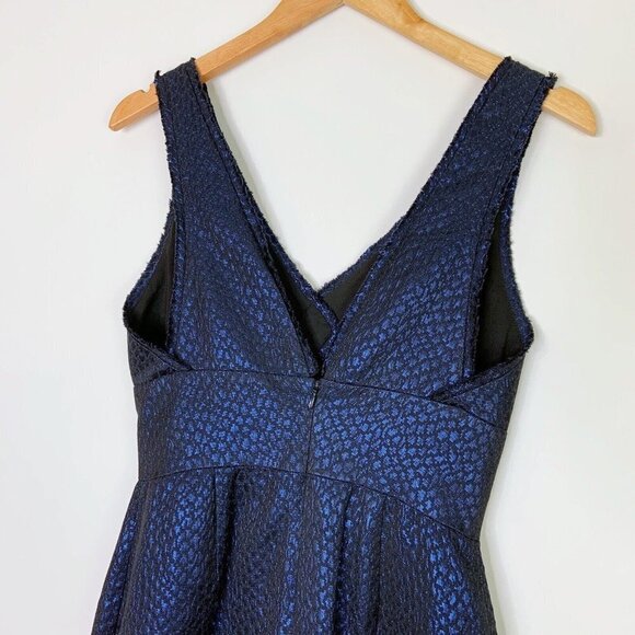 NEW Zac Posen Bodycon Dress Womens Size 4 Blue Metallic Cocktail Party - Picture 6 of 11